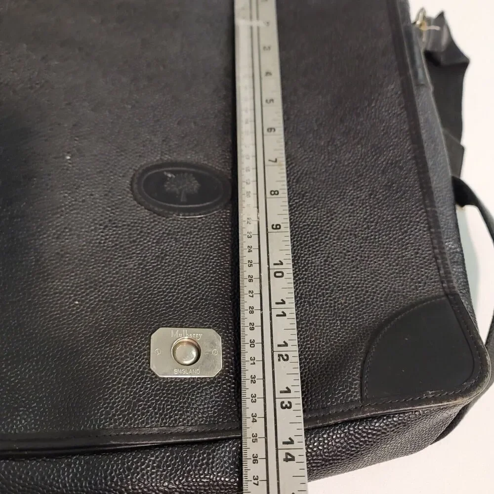 Mulberry Vintage Black Pebble Leather Messenger Crossbody Bag